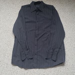 Bogari Black Striped Button Down